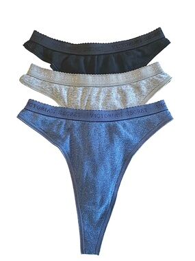 Vintage 2000 NWOT Victoria’s Secret Signature High Rise Cotton Thong Bundle XS